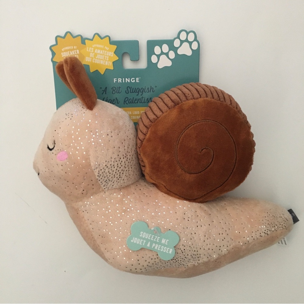 NEW Dog Toy Plush Slug with Squeaker “A Little Sluggish” | Fringe